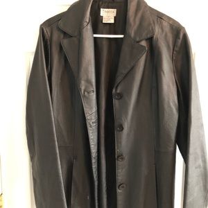 Ladies black leather jacket